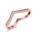 thumbnail image 3 of Rose Tone, Simulated Cubic Zirconia Size-10 Half Eternity Heart Band Wedding Ring 925 Sterling Silver, 3 of 7