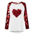 thumbnail image 4 of Penkiiy T-Shirt Décontracté à Col Rond pour Femmes, Manches Longues, Mignon, Tendance, Grande Taille, Imprimé Cœur, L Rouge, 4 of 5