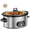 Silver-6 QT, variant on Slow Cooker 6QT, Programmable Digital, Nonstick Removable Pot, 3 Heat Settings & Auto Keep Warm, Dishwasher Safe Stoneware