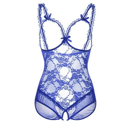 

Viworld Women Plus Size Lingerie Mesh Sexy Siamese Open Pajamas