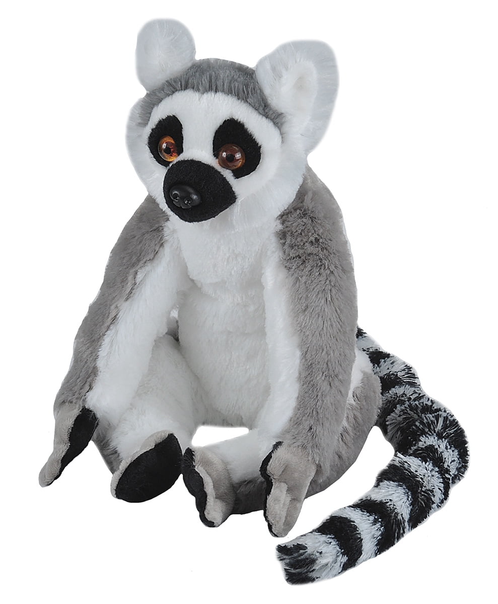 Wildlife Tree 12" Stuffed Black & White Ruffed Lemur Plush Floppy Animal Kingdom 