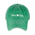 thumbnail image 2 of D&Y St. Patrick's Day Embroidered Quote Lucky Clover Low Profile Baseball Cap, Feelin' Lucky, Green, 2 of 4