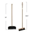 thumbnail image 2 of Creative Co-Op Beech Wood Broom & Standing Metal Dust Pan, Natural & Black, Set of 2, 2 of 8