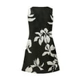 thumbnail image 4 of Womens Summer Dresses 2024 Boho Floral Drawstring V Neck Sleeve Casual Beach Mini Dress Sundress With Pockets, 4 of 5