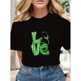 thumbnail image 1 of LOVE St. Patrick's Day Fashion Tee Women Cotton Soft Stylish Casual Short Sleeve Crew Neck Top, 1 of 6