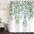 thumbnail image 4 of Sage Green Eucalyptus Shower Curtain,Nature Watercolor Plant Leaves with Floral Bathroom Decor,Waterproof Fabric Shower Curtain Set with Hooks 60X72in, 4 of 6