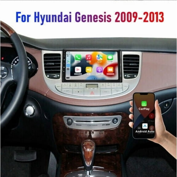 Molaner Android 13 Car Stereo for Hyundai Genesis 2009-2013 9 inch Touchscreen Radio - Wireless Carplay/Android Auto/WiFi/SWC/BT/GPS,4 64G