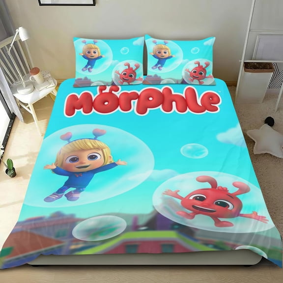 Morphle Themed Bed Sheet Set Three Piece Set 53x79 In ches Comfortable And Skin Friendly Unique Design Creating A Star Studded Night Home Gifts For Family Friends fans