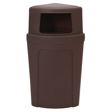 Continental 21 gal Brown Plastic Corner Round? Receptacle With Dome Lid - 21 1/2