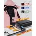 thumbnail image 2 of Fuklindy Graphene Heated Jacket for Women with Battery, 12V Fast Charge 18400mAh Large Capacity Winter Outdoor Lightweight Heating Jackets Pink, 2 of 5