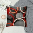 thumbnail image 2 of COMIO Modern Geometric Lines Double Sides Print Pillow Covers,Gray Black Red Swirls Pillowcases Soft Square 18"x18" Cushion Cases,Modern Abstract Throw Pillow Covers for Room Decor, 2 of 5