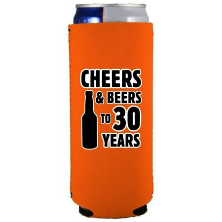 

Cheers & Beers to 30 Years Slim Can Coolie (Orange 2 Pack)