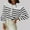 White, variant on Plus Size Sweaters For Women Sevevn Women's Color Block Striped Sweaters Button Up Crewneck Pullover Ribbed Knit Sweater Tops
