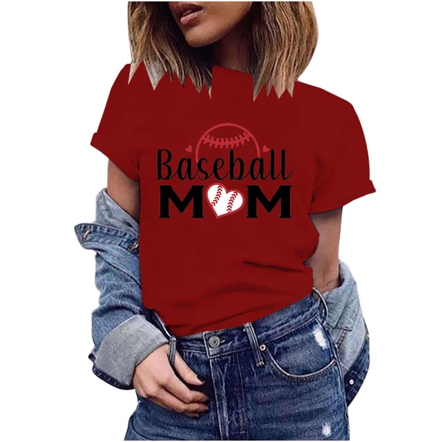 EQWLJWE Hauts d'Été pour Femmes Hauts pour Femmes en Liquidation Mode Femme Imprimé Col Rond Manches Courtes T-Shirt Imprimé Blouse Ample