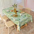 thumbnail image 6 of Green Ethnic Paisley Pattern Rectangle Tablecloth 60"x102",Waterproof Polyester Rectangle Table Cloth, Wipeable Spillproof Polyester Tablecloth for Dining, Camping, Indoor and Outdoor, 6 of 6