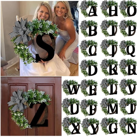 1X House Number Clearance! Unique Last Name Year Round Front Door Wreath with Bow Welcome Sign Garland Creative 26 Letter Farmhouse Wreath for Front Door Spring All Seasons Outside Hanger Decor Gift 1X House Number Clearance! Unique Last Name Year Round Front Door Wreath with Bow Welcome Sign Garland Creative 26 Letter Farmhouse Wreath for Front Door Spring All Seasons Outside Hanger Decor Gift