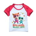 thumbnail image 2 of Girls' short sleeved set Super Kitties, children's girls' short sleeved T-shirt shorts sports set, game cartoon fashion casual set, suitable for children aged 3-10, 2 of 4