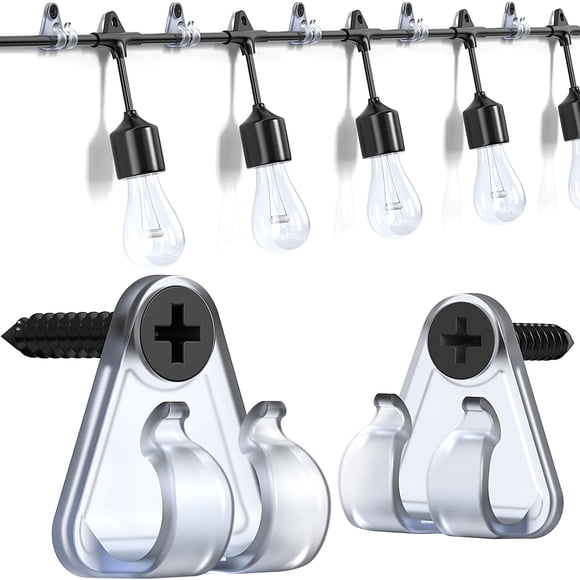 Light Hooks Lewufe para guirnaldas de luces para exteriores, paquete de 50 unidades