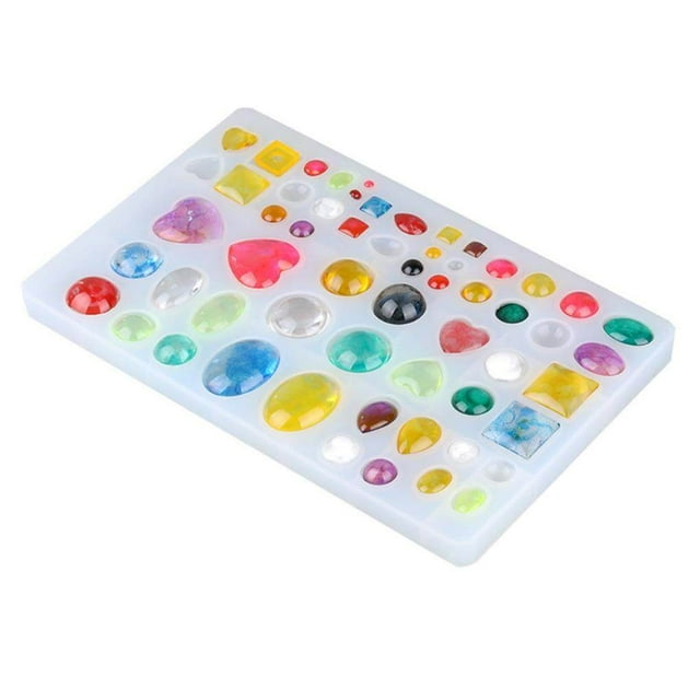 facefd Silicone Jewelry Casting Molds 65 Cavity Casting Mold Kit Crystal Epoxy Tools for DIY Keychain Craft Jewelry