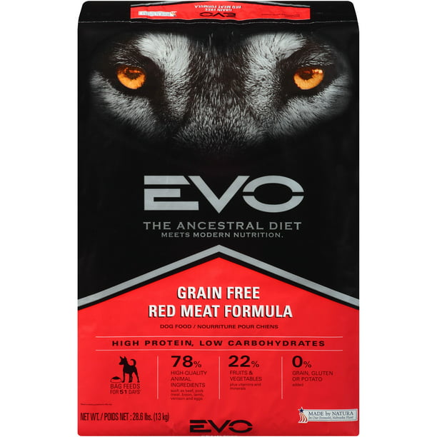 Evo Ancestral Diet Grain Free Red Meat Formula Large Bites Dry Dog Food 28 6 Lb Walmart Com Walmart Com