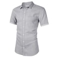 thumbnail image 3 of SCSAlgin Mens Short Sleeve Button Down Denim Shirt Western Work Casual Shirts for Men, 3 of 3