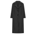 thumbnail image 5 of Herrnalise Women's Double Breasted Pea Coat Winter Mid-Long Trench Coat with Belt Black,XXXL, 5 of 6