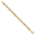 thumbnail image 2 of 14K Yellow Gold Fancy Necklace Chain Polished and Textured Link Bracelet 7.5 inch 11 mm, 2 of 6