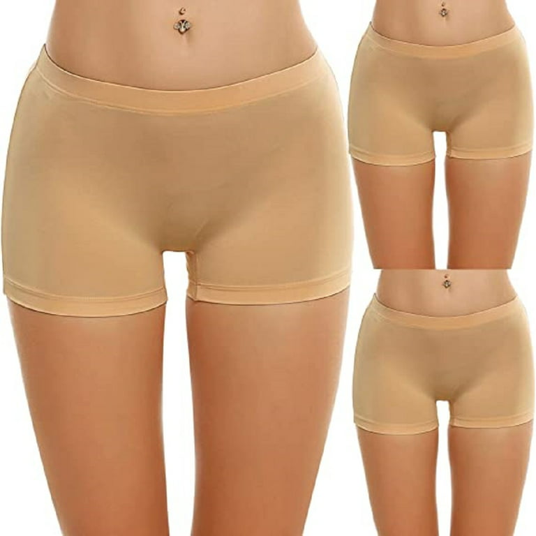 Womens Nylon Boxer Briefs Underwear Boy Shorts Panties 3 Pack