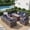Blue, variant on TANGJEAMER 9 Piece Patio Furniture Set with Fire Pit Table, All Weather Outdoor Sectional PE Rattan, Patio Conversation Sets with Cushions for Garden Lawn Balcony（Black）