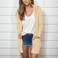 thumbnail image 4 of Uqiangy Women'S Clothing Fall Sweatshirt 2025 Fall Trendy Long Sleeve Women Round Neck Open Front Button Down Chunky Knit Cardigan Open Front Knitted Sweater Khaki L, 4 of 6