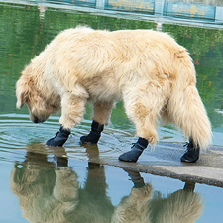 Deyuer 4Pcs Dog Shoes Socks Non-Slip Wear-resistant Rubber Shock Absorption Puppy Sport Boots for Outdoor 5