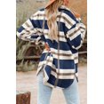 thumbnail image 3 of Autumn and winter women's plaid button flannel wool shirt jacket, 3 of 5