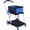 Blue 45, variant on Collapsible Utility Cart 2-Tier Shopping Cart with Baskets, Heavy Duty 154LB Capacity, Folding Wagon for Grocery, Warehouse, Office, Black Aluminum Frame