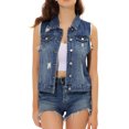 thumbnail image 1 of Chaleco Vaquero Allegra K Lavado Reversible para Mujer Azul L, 1 of 6