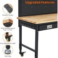 thumbnail image 3 of Bingirl 48"x24" Adjustable Workbench - 2000 lbs Capacity Rubber Wood Shop Table with Drawer and Metal Frame, 3 of 6