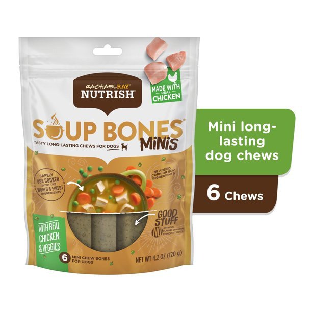 Rachael Ray Soup Bones Minis Dog Treats, Real Chicken & Veggies Flavor