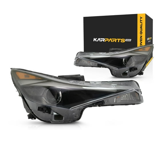 KarParts360 For Hyundai Elantra 2021 2022 2023 Sedan Headlights Driver and Passenger Side | Pair | Black Housing | Clear Lens | With Projector | With Bulb(s) | Replacement For HY2502248, HY2503248