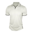 thumbnail image 7 of Mens Cotton Golf Shirt Short Sleeve Knit Jacquard Golf Polo Shirts for Men Moisture Wicking Performance Quick Dry Polo Shirts White, 7 of 7