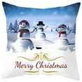 thumbnail image 2 of 4 Pcs Christmas Peach Skin Digital Printing Christmas Snowman Pillowcase, 2 of 8