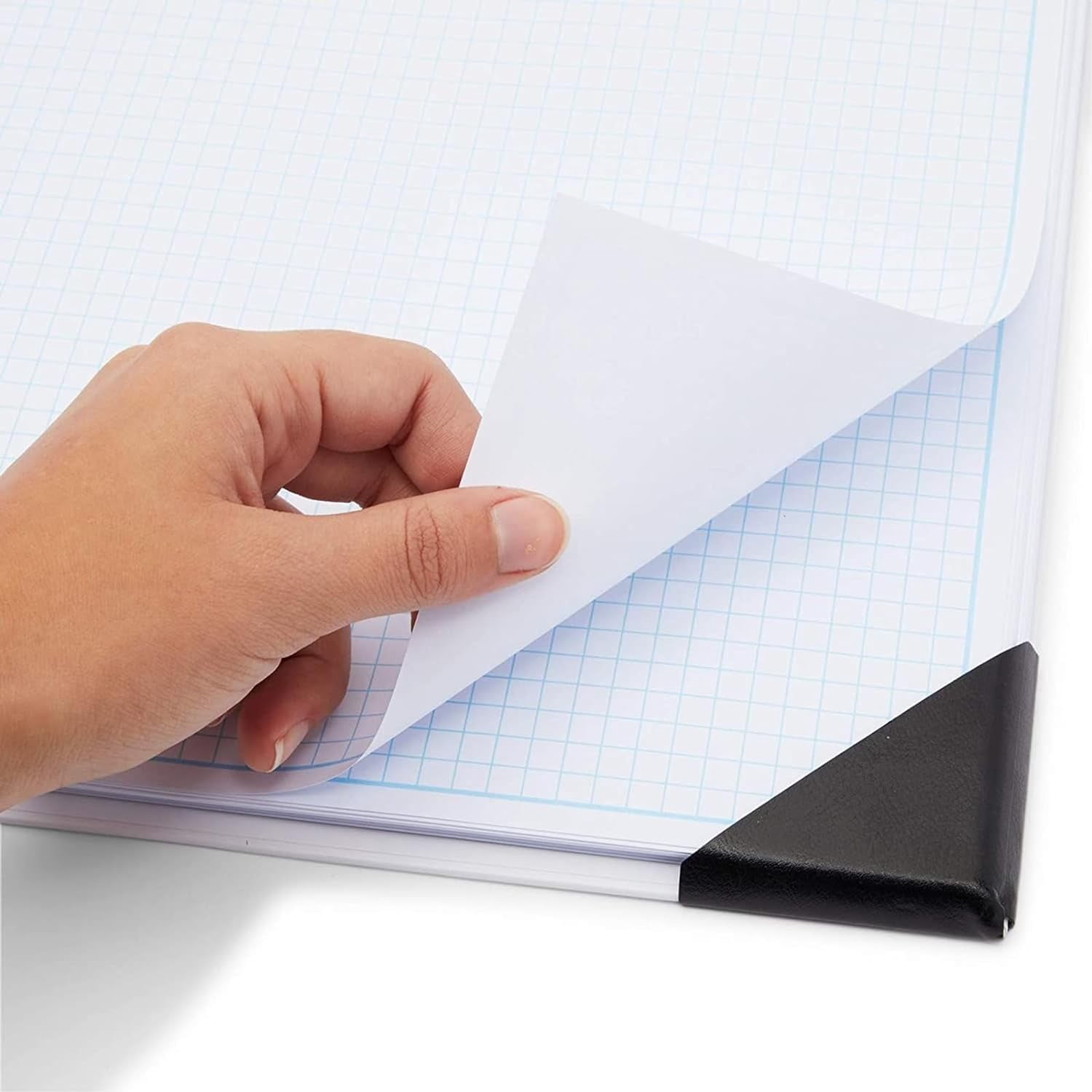 Desk Blotter Graph Paper Pad - 17 x 12 in, 50-Sheet White Refillable Desk Pad Mat - Large Notepad for Sketching, Notes & Doodles