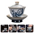 thumbnail image 3 of 1 set of Ceramic Tea Cup Ceramic Tea Bowl Traditional Tea Ware Tea Cup with Tray, 3 of 8