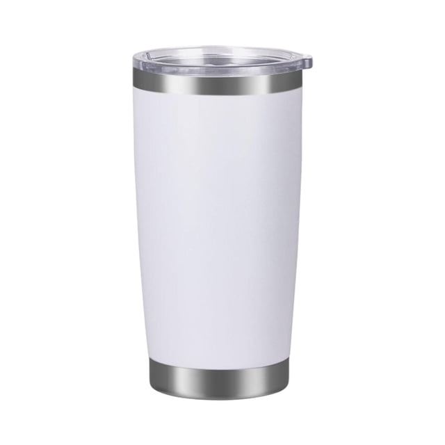 Taza de café con aislamiento, taza con aislamiento al vacío con tapa, taza con aislamiento para coche, Blanco