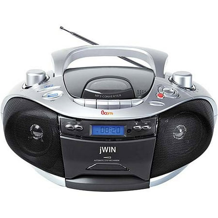 JWin Portable MP3/CD/Cassette Boombox With Digital Music Ripping