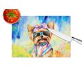 thumbnail image 4 of Yorkshire Terrier Hippie Dawg Glass Cutting Board Large 12 in x 15 in, 4 of 5