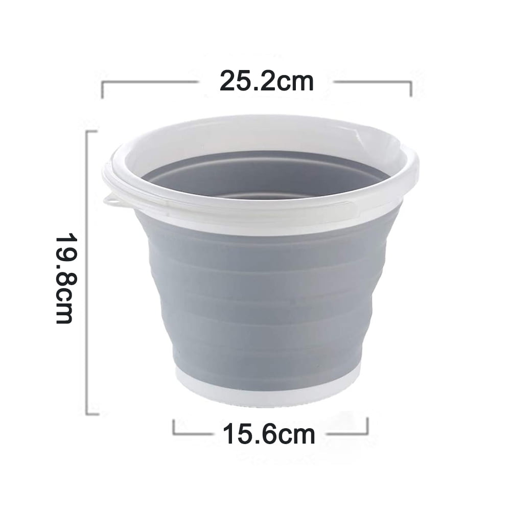 Collapsible Bucket with Handle Foldable Beach Toys Container, 5L /10L  Folding , Small Plastic Buckets for Cleaning, Gardening, Backpacking,  Camping, Outdoor Survival 