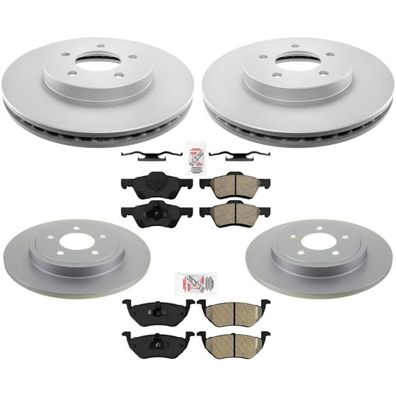 Coated Rotors & Brake Pads For Ford Escape 2005-2009 W/ Rear Disc Brake Rotors