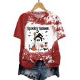 thumbnail image 2 of zaveiop Halloween Short Sleeve for Women Cute Halloween Spooky Season Graphic Printed Shirts Casual Holiday Graphic T-Shirts (Z1-Wine, XL), 2 of 5