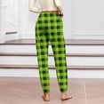 thumbnail image 4 of Miluxas Womens Comfy Lounge Plaid Pants Loose Yoga Pants Drawstring Soft Pajama Pants with Pockets Army Green L(L), 4 of 6