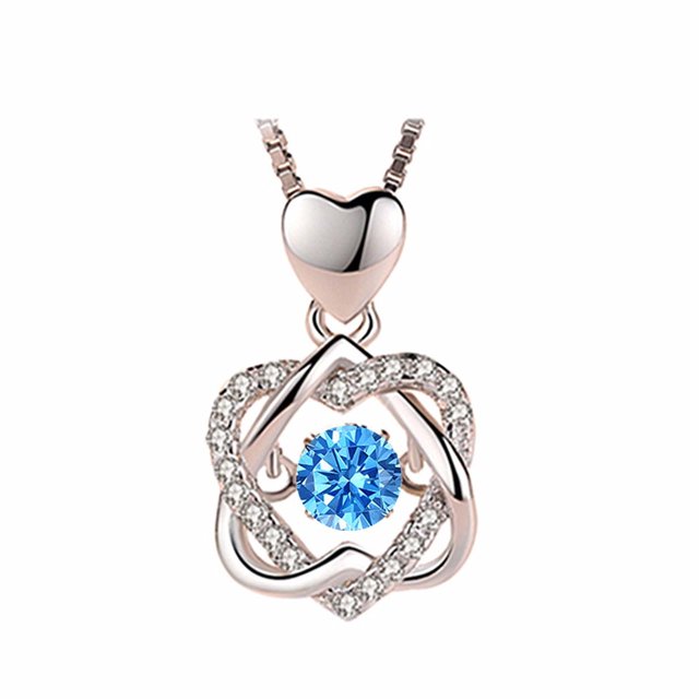 PVCS Women Silver Infinity Love Heart Necklace S Imple Temperament Clavicle Chain Lov