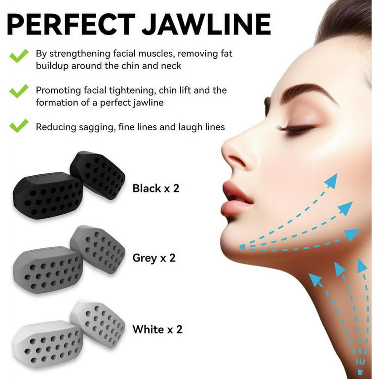 Jaw Exerciser Gum Jawline Exerciser for Men 6pcs BPA Free Jaw Trainer Jawline Shaper Face Slimming Tools for Men Women More Suitable for Beginners